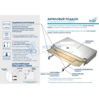 Душевой поддон 70*90 RGW LUX/TN /Прямоуг Ø 90 мм (Литой)