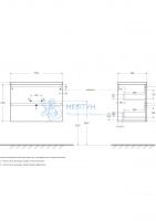 База под раковину подвесная BelBagno KRAFT 39-700/390-2C-SO-AO