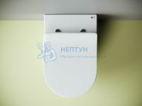Приставной безободковый унитаз с сиденьем микролифт Ceramicanova Metropol Белый CN4004