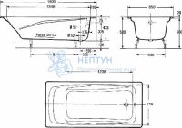 Чугунная ванна Jacob Delafon Repos 180x85 прямоугольная E2904-S-00