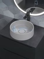 Раковина для ванной накладная кварцевая Uperwood Tanos Quartz 35 см, круглая, жасмин
