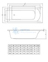 Акриловая ванна C-Bath Selena 180x80 прямоугольная CBQ007004
