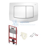 Инсталляция для подвесного унитаза 4 в 1 Tece Base K440200 белая клавиша /двухрежимная