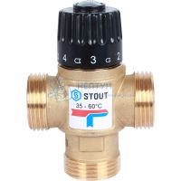 Термостатический смесительный клапан Stout для систем отопления и ГВС 1" резьба SVM-0120-166025