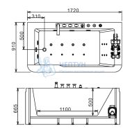 Акриловая ванна Gemy 172x172 прямоугольная G9225 K