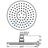 Верхний душ 200x200 Хром Ideal Standard B9442AA