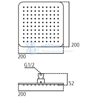 Верхний душ 200x200 Хром Ideal Standard B0024AA