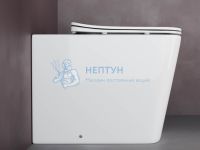 Приставной безободковый унитаз с сиденьем микролифт Ceramicanova Cubic Белый CN1809