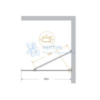 Душевая перегородка универсальная LIBERTA-L-1-TB-90-GR-NERO