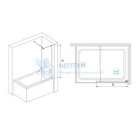 Шторка на ванну 90*150 RGW SC-052 Хром/Прозрачное/10 мм (Easy)