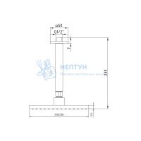 Верхний душ ECA 102145032C1EX матовый черный