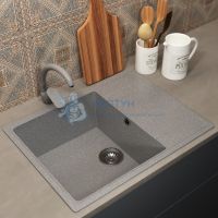 Кухонная мойка из искусственного камня Uperwood ECON UPD-202-003, прямоугольная, серая матовая