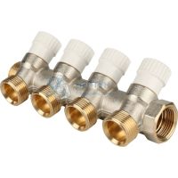 Коллектор распределительный 3/4", 4 отвода 3/4"ЕК Stout SMB 6851 343404