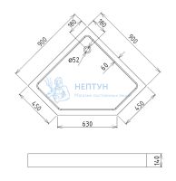 Душевой поддон акриловый Gemy 900x900 ST10T