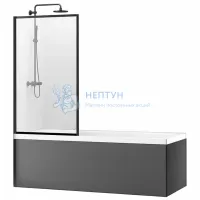 Штора на ванну складная REA LAGOS 80 Black REA-K7633