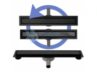 Душевой желоб с двухсторонней решеткой 50см Rea NEO&PURE PRO 500 Black REA-G0999