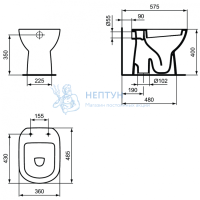 Напольный приставной унитаз Ideal Standard i.life A T467201