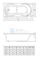 Акриловая ванна C-Bath Salus 120x70 прямоугольная CBQ006001