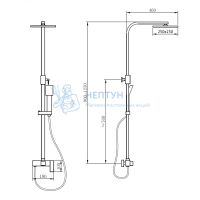 Душевая стойка ABBER Daheim AF8220 без излива, хром
