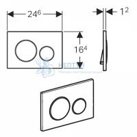 Смывная клавиша Geberit Sigma20, двойной смыв: полированная нержавеющая сталь, с легкоочищаемой поверхностью