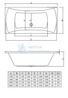 Акриловая ванна C-Bath Talia 200x90 прямоугольная CBQ004004