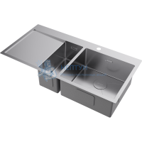 Прямоугольная полуторная мойка Omoikiri Akisame 100-2-R Нержавеющая сталь 4973547