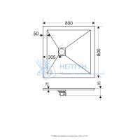 Душевой поддон 80*80*2,5 RGW ST-0088W Белый/Квадрат Ø90 Каменный