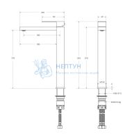 Смеситель для накладной раковины без донного клапана CEZARES SLIDER-LC-01-W0