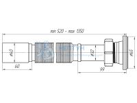 Сифон для мойки АНИ пласт G214 1 1/4" 40 мм гофрированный 520-1350 мм