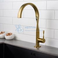 Смеситель Abber Tanz AF8C14BG для кухни с поворотным изливом, золото брашированное