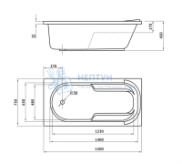Акриловая ванна Berges Wasserhaus Lumbo 150x75 прямоугольная 050004