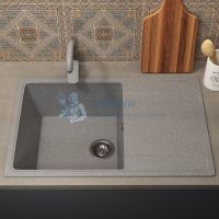 Кухонная мойка из искусственного камня Uperwood ECON UPD-507-003, прямоугольная, серая матовая