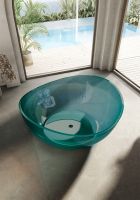 Ванна из полиэфирной смолы Abber 150x150 отдельностоящая круглая бирюзовая AT9705Aquamarin