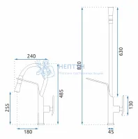 Смеситель для кухни REA CASTOR Black mat REA-B6935