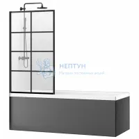 Ограждение на ванну поворотное REA LAGOS-1 70 Black REA-K4569