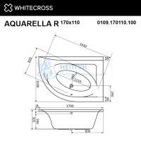 Акриловая ванна Whitecross Aquarella 170x110 асимметричная 0109.170110.100.LINE.WH белый