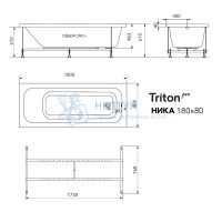 Акриловая ванна Triton Ника 180x80 прямоугольная Щ0000062049