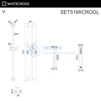 Душевой гарнитур на штанге Whitecross SET51MICROGL (золото)